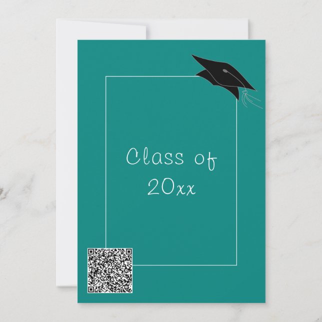 QR Code Custom Colors Graduation Invitation (Back)