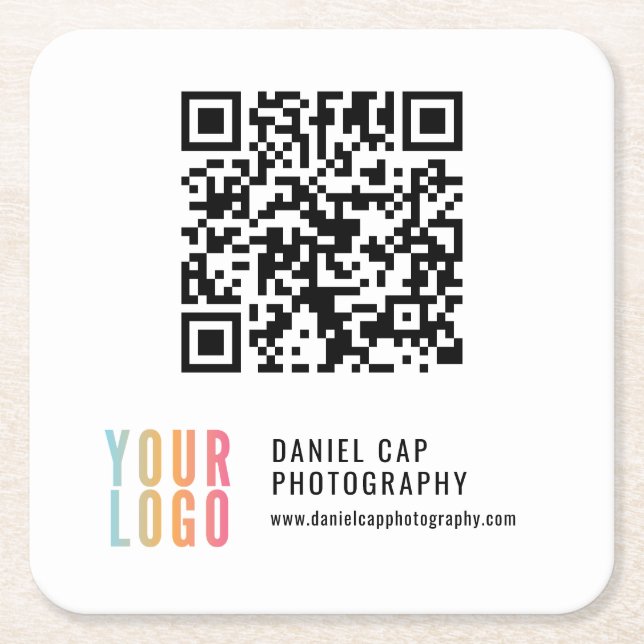 QR Code Custom Logo Promotional Coasters (Front)