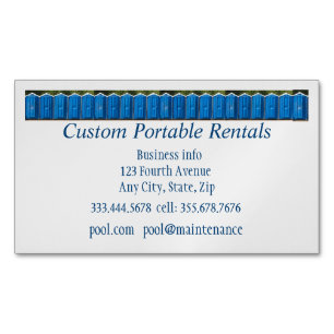 QR Code, Custom Portable Toilet Rentals Business Card Magnet