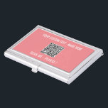 QR Code Custom Text and Colors Business Card Case<br><div class="desc">Custom Colors and Fonts - Business Card Cases with Your QR Code Scan Info Custom Text Colors Personalized Promotional Business or Personal Modern Business Card case Gift - Add Your QR Code - Image or Logo - photo / Text - Name or other info / message - Resize and Move...</div>