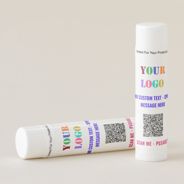 QR Code Custom Text and Logo Your Lip Balm Gift (Front)