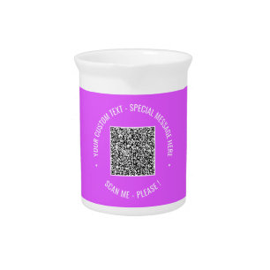 QR Code Custom Text Beverage Pitcher Example