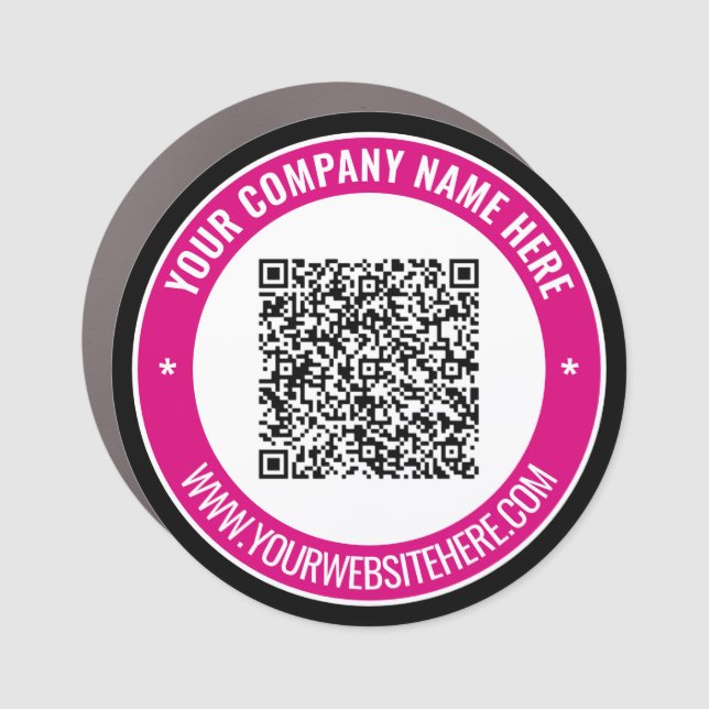 QR Code Custom Text Business Car Magnet Template (Front)