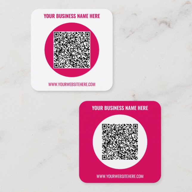 QR Code Custom Text Business Card Choose Colors (Front/Back)