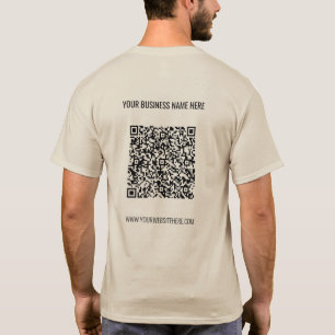 QR Code Custom Text Business Promotional T-Shirt