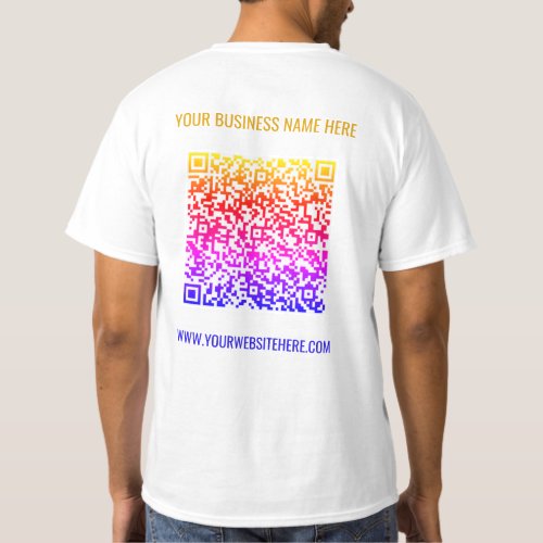 QR Code Custom Text Business T_Shirt Choose Colors