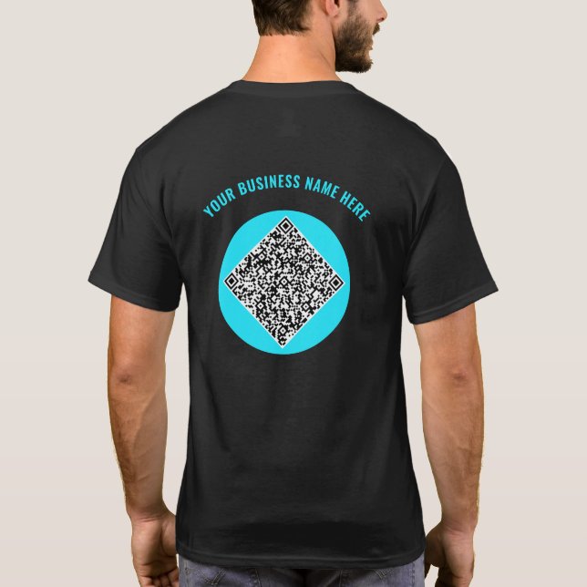QR Code Custom Text Business T-Shirt Choose Colors (Back)