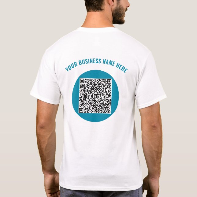 QR Code Custom Text Business T-Shirt Choose Colors (Back)