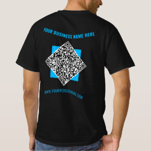 QR Code Custom Text Business T-Shirt Choose Colors