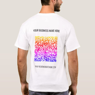 QR Code Custom Text Business T-Shirt Color Design