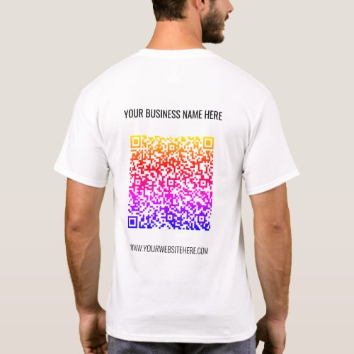 QR Code Custom Text Business T_Shirt Color Design