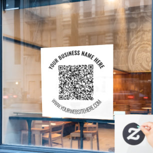 QR Code Custom Text Business Window Cling Template
