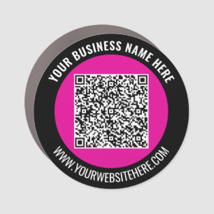 QR Code Custom Text Colors Business Car Magnet