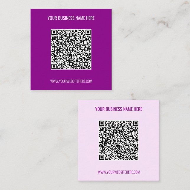 QR Code Custom Text Design Your Own Business Card (Front/Back)