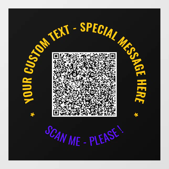 Custom Floor Code QR Code Custom Text Floor Decals - Choose Colors | Zazzle