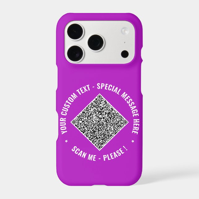 QR Code Custom Text iPhone Case Example (Back)