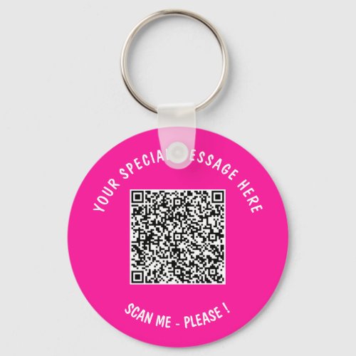 QR Code Custom Text Keychain Gift _ Choose Color