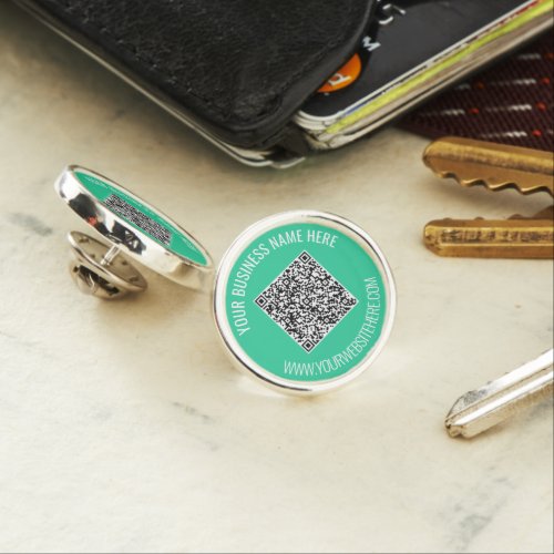 QR Code Custom Text Lapel Pin Gift _ Choose Color