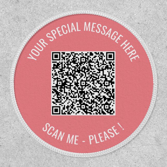 QR Code Custom Text Patch Template Choose Color (Front)