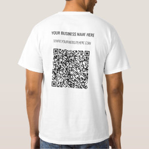 QR Code Custom Text Personalized Business T-Shirt