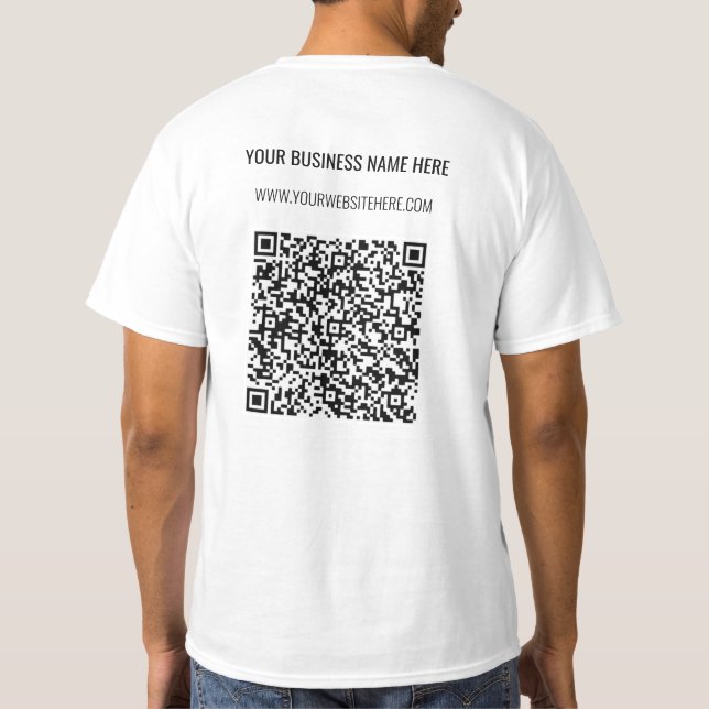 QR Code Custom Text Personalized Business T-Shirt (Back)