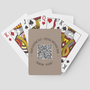 QR Code Custom Text Playing Cards - Choose Colors