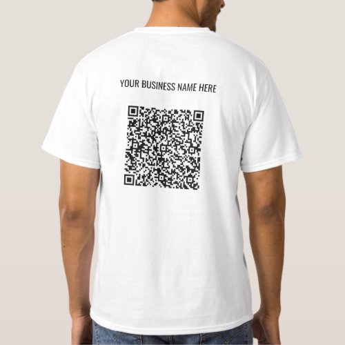 QR Code Custom Text Promotional Business T_Shirt