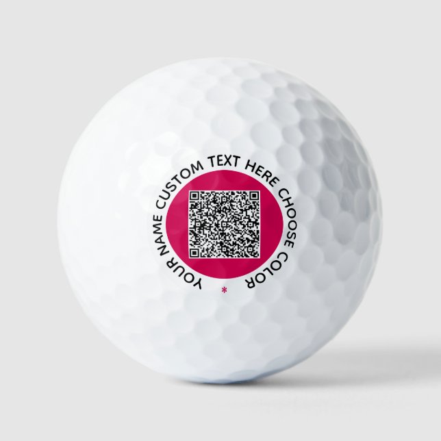 QR Code Custom Text Stamps Golf Balls Template (Front)