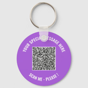 QR Code Custom Text Your Design Keychain Gift