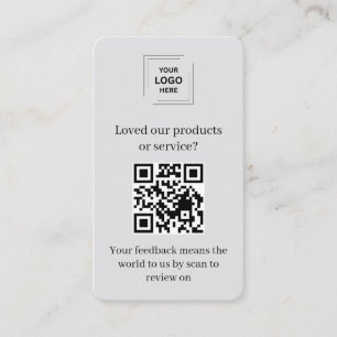 QR Code Customer Rating Gray Business Style Card