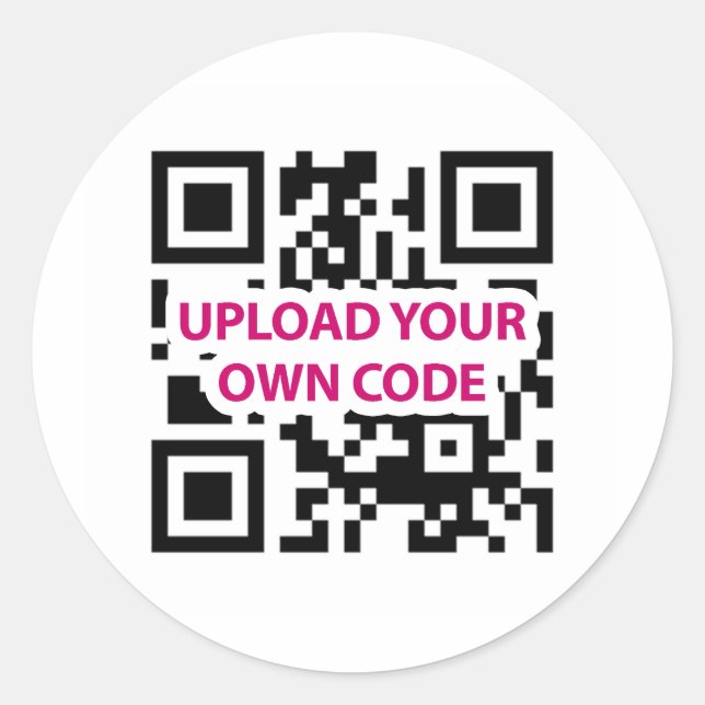 QR Code Customizable Classic Round Sticker (Front)
