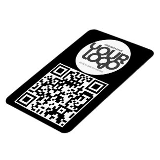 QR Code Customizable Modern Black Business Card Magnet