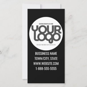 QR Code Customizable Modern Black Business Thank You Card