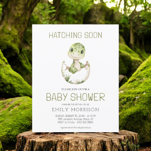 QR Code Cute Dinosaur Hatching Soon Baby Shower