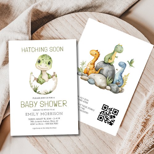 Dinosaur Cute baby shower invitation