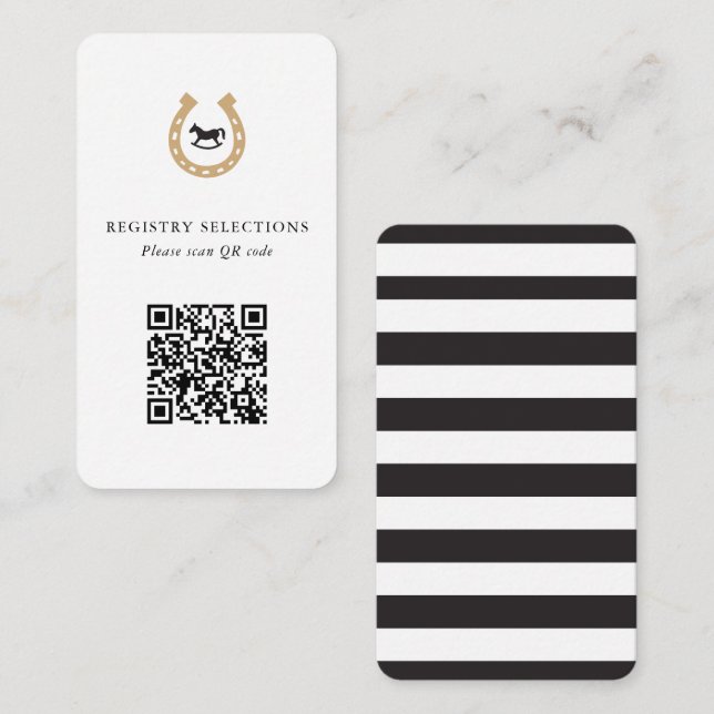 QR code Derby Baby Shower Registry or Info Enclosure Card (Front/Back)