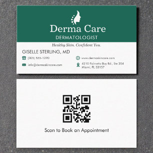 QR Code Dermatologist Office Skin Care Icon Business Card