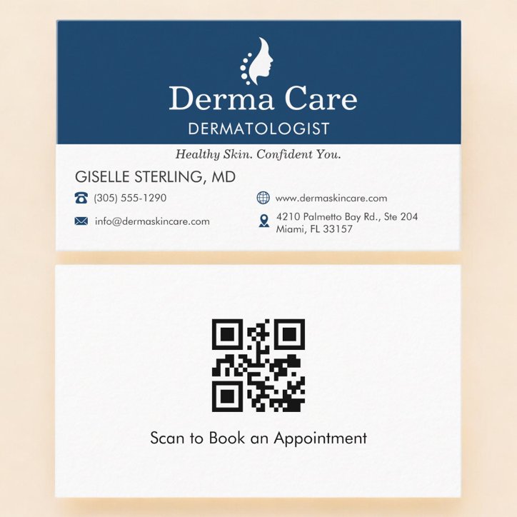 QR Code Dermatologist Skin Doctor Office Business Card