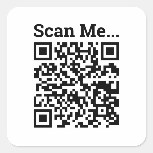 QR Code Design for Smart Phone Scanning Square Sticker (Front)