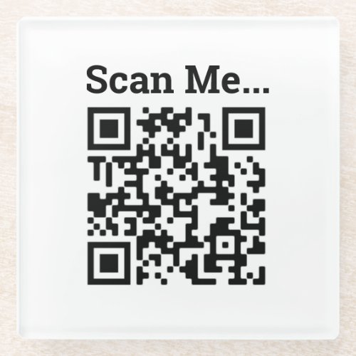 QR Code Design Glass Coaster