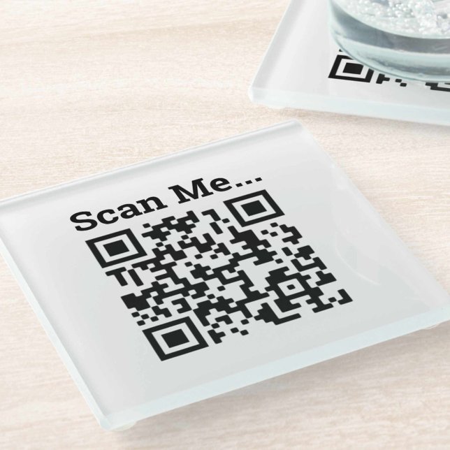 QR Code Design Glass Coaster (Creator Uploaded)