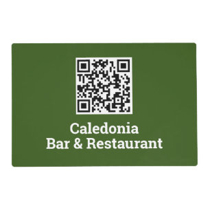 QR Code Design Hotel Bar Dining Room or Restaurant Placemat