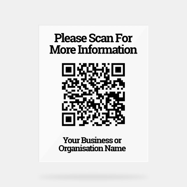 QR Code Design information Acrylic Sign (Front)