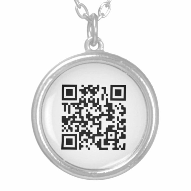 QR Code Design on a Silver Plated Necklace (Creator Uploaded)