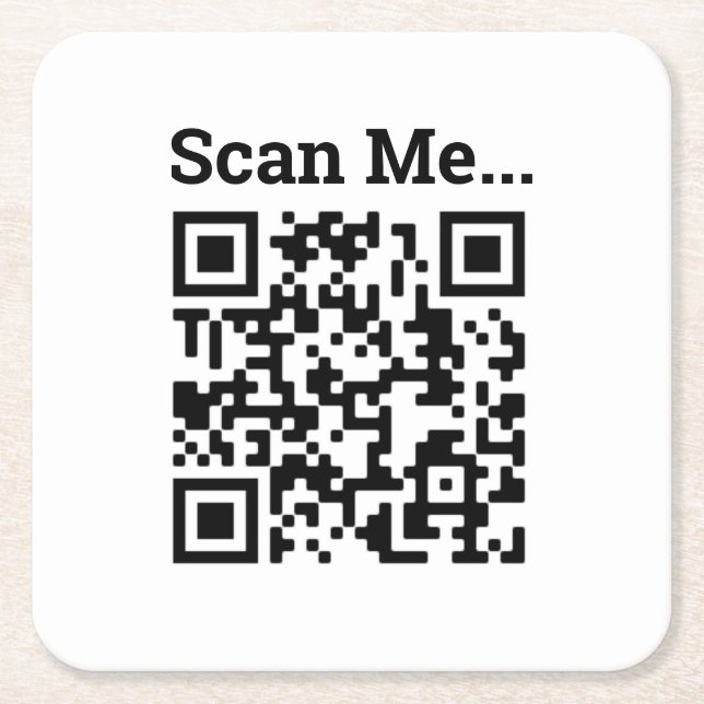 QR Code Design Square Paper Coaster (Front)