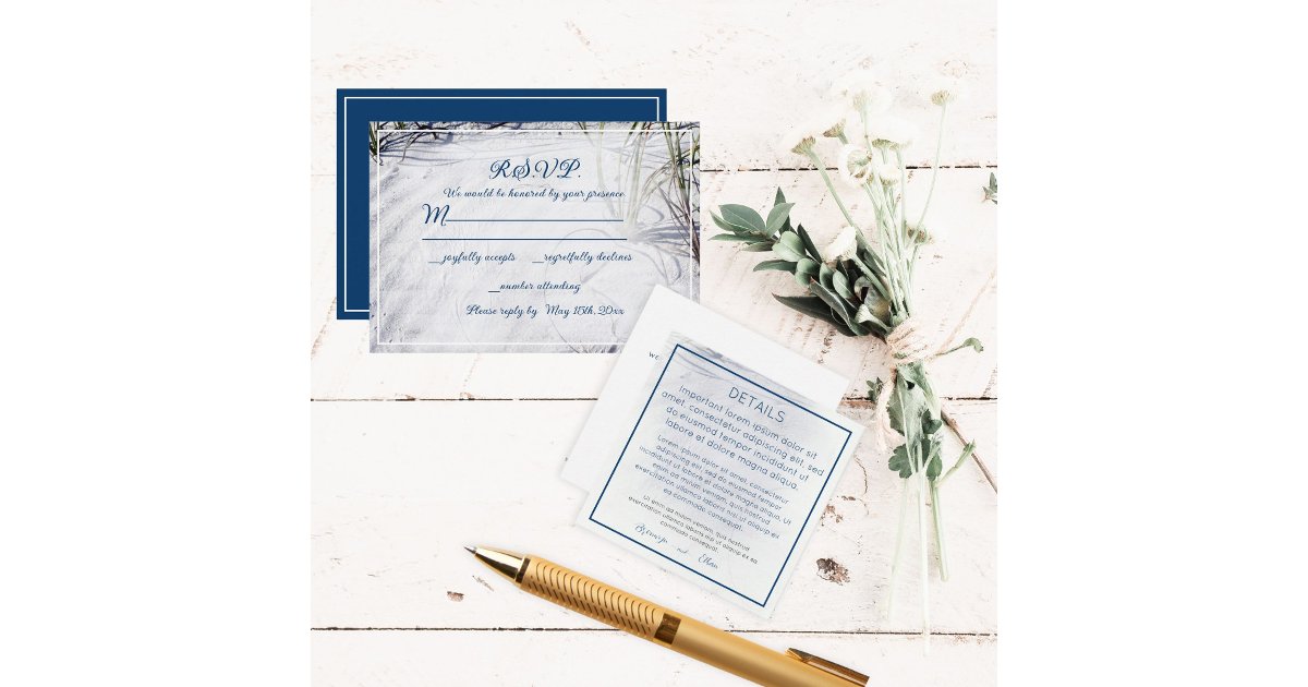 QR code Details Sandy Beach Wedding Enclosure Card | Zazzle