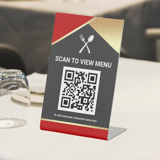 QR Code Digital Menu for Restaurants Tabletop Sign (Creator Uploaded)
