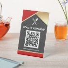 QR Code Digital Menu for Restaurants Tabletop Sign