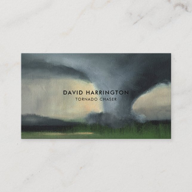 QR Code Digital Scannable Tornado Storm Chaser   Business Card (Front)