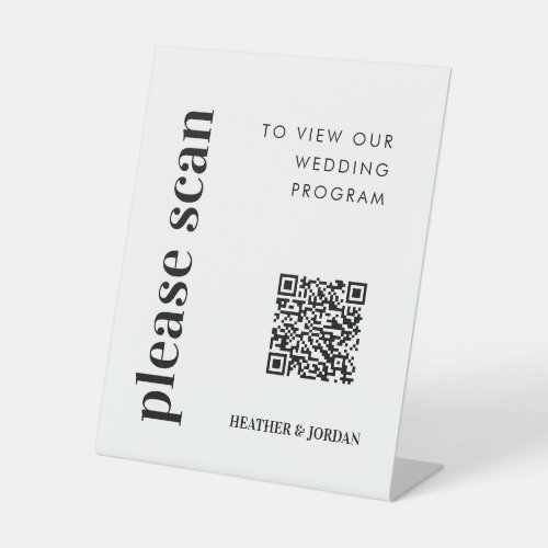 QR Code Digital Wedding Program Sign